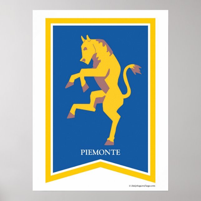 Piemonte Itália - Regional Crest Art Impressão (Frente)