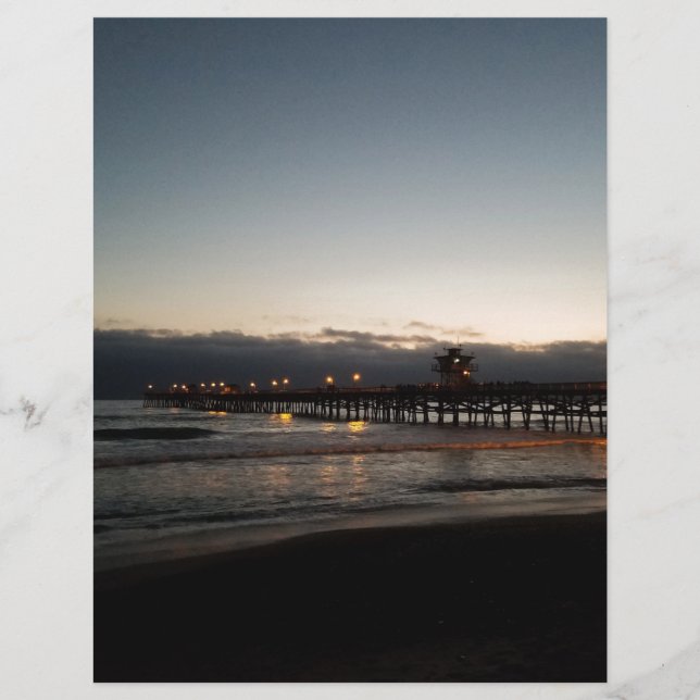 pier de san clemente à noite oceano califórnia (Frente)