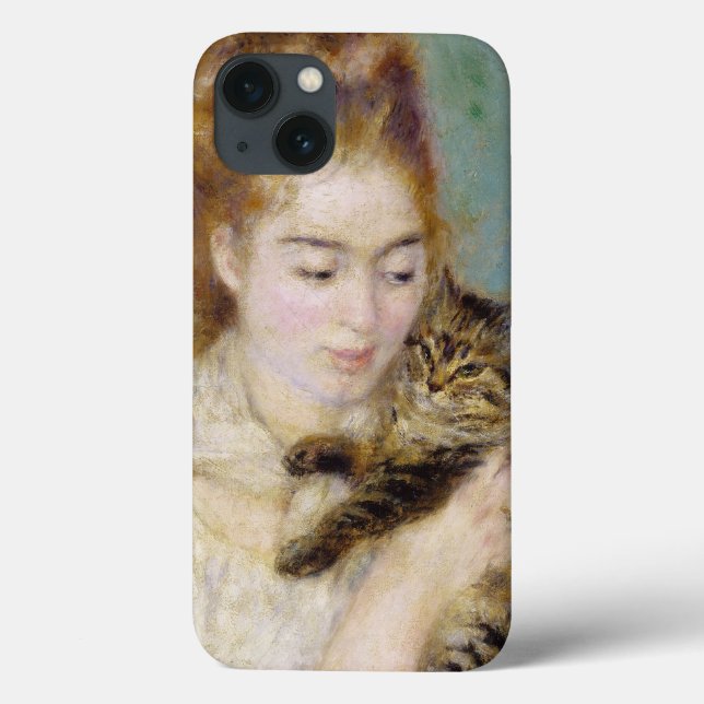 Pierre uma mulher de Renoir | com um gato (Verso)