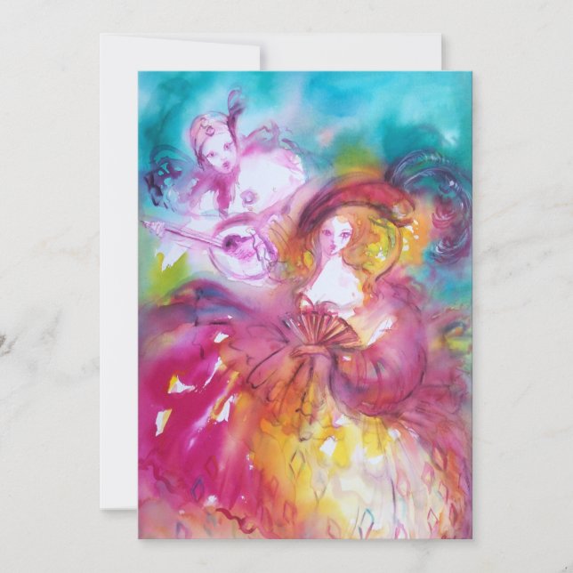 PIERROT E ARLECCHINA Carnaval de Veneza, (Frente)