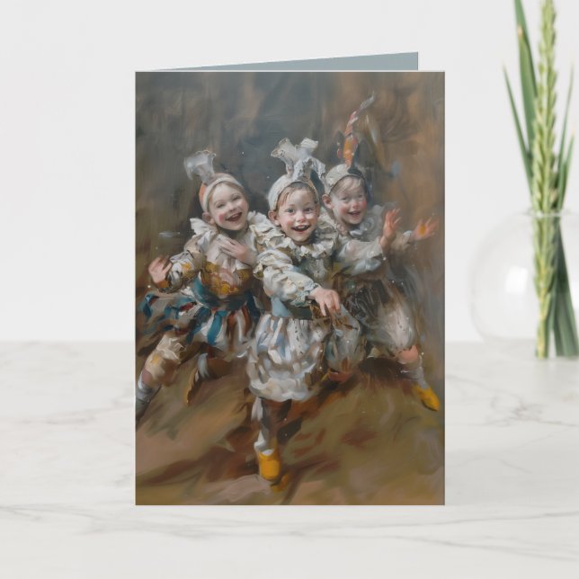 Pierrots - Cartão de Saudação Dobrado (Frente)