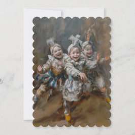 Pierrots - Tamanho do convite plano: 12,7 cm x 17,