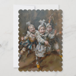 Pierrots - Tamanho do convite simples: 12,7 cm x 1