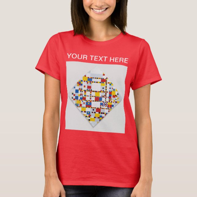 Piet Mondrian Victory Boogie Woogie Red T-Shirt (Frente)