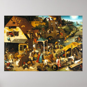 Pieter Bruegel Países Baixos Proverbs Poster