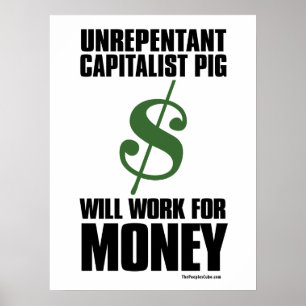 Pig capitalista - Sinal de dólar: Poster de protes