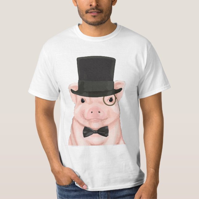 Pig in a top hat, monocle, and bow tie  (Frente)