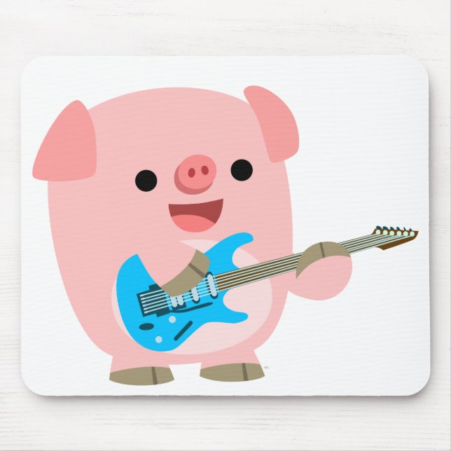 Pig Mousepad de Cartoon Bonito Rockin (Frente)