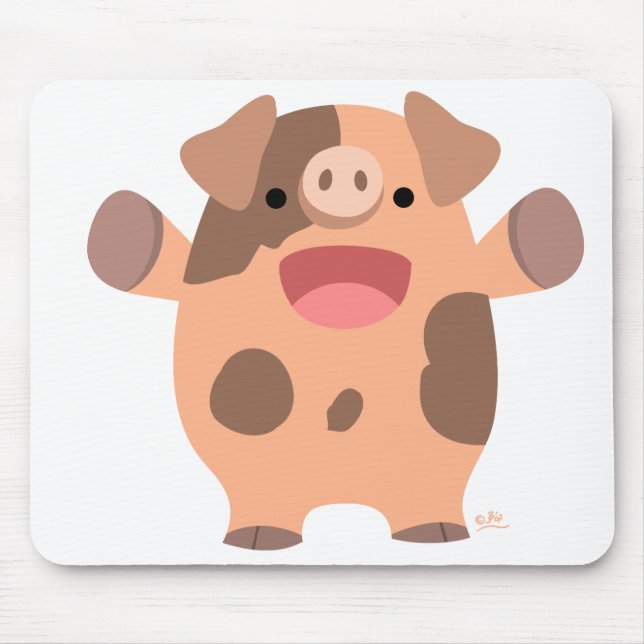Pig mousepad de desenho amigável (Frente)