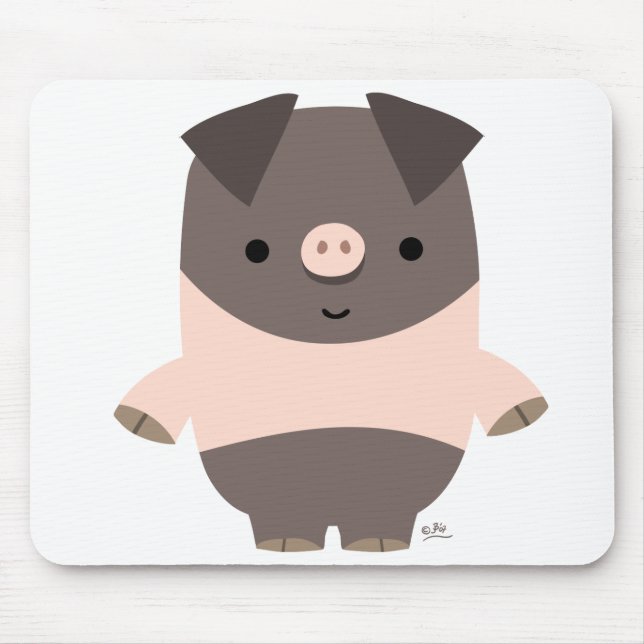 Pig mousepad de desenho forte (Frente)
