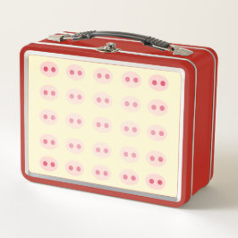 Pig Snouts Red Metal Lunchbox