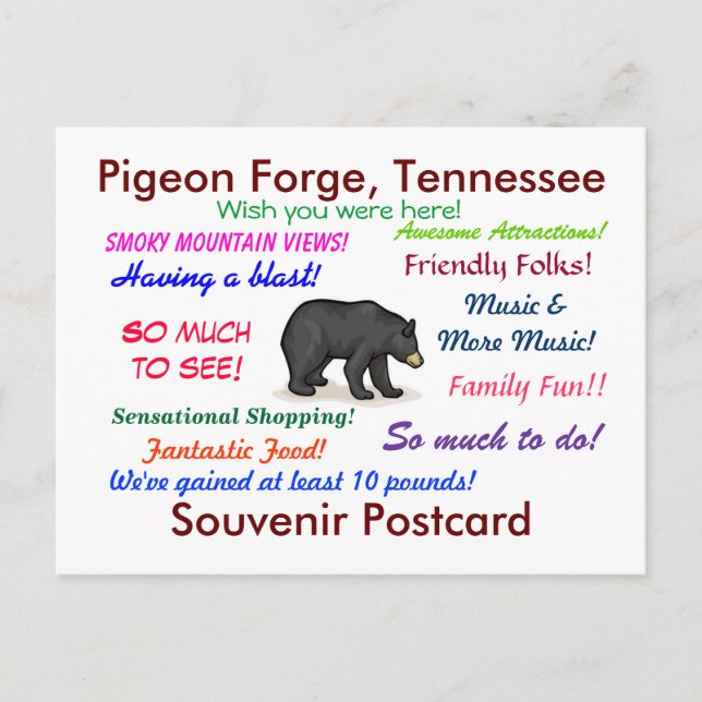 Pigeon Forge, cartão postal do Tennessee (Frente)