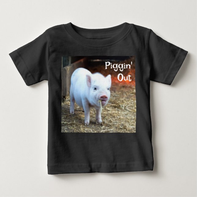 Piggin' Out Farm Life Baby's T-Shirt (Frente)