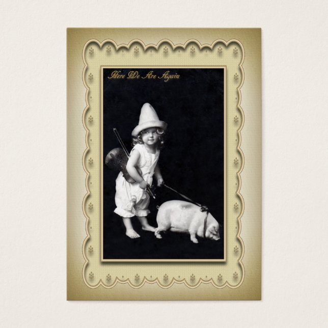 Piggy e eu Mini Cartão-postal Cartão de visita (Frente)