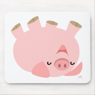 Piggy tendo o mousepad do divertimento