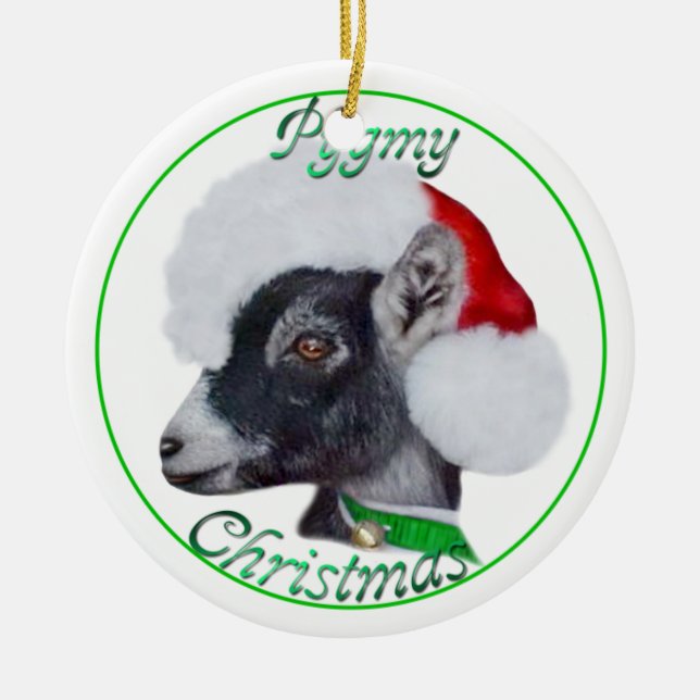 Pigmy Goat no Enfeites de natal de Santa Hat (Frente)