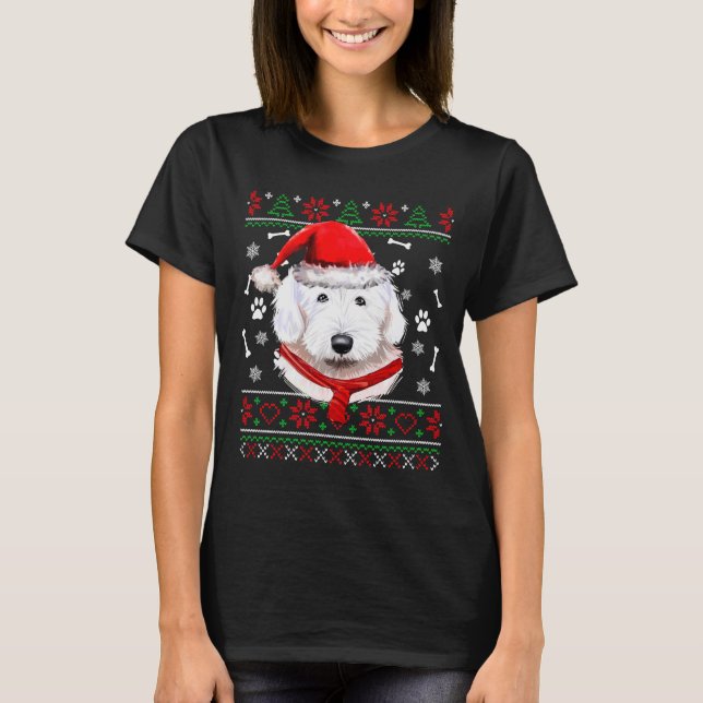 Pijama de Natal com Suéter Feio e Cachorro Bobtail (Frente)