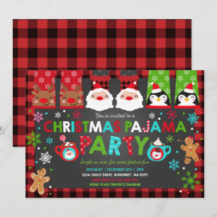 Pijamas de Natal - Convite de festas de Natal