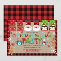 Pijamas de Natal - Convite de festas de Natal