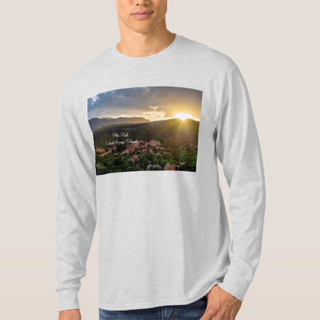 Pikes Pico de Camisa de Capa Longa do Sunset (Frente)