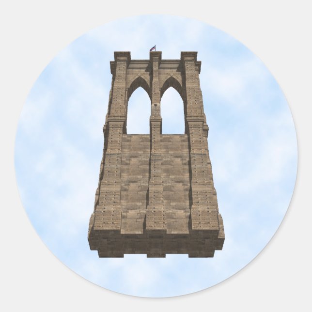 Pilar da Ponte de Brooklyn: Modelo 3D: Adesivo (Frente)