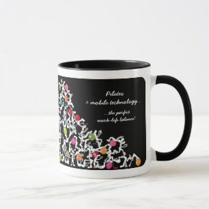 Pilates com a caneca móvel da tecnologia, preta