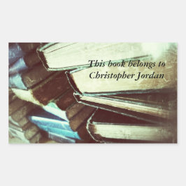 pilha de livros antigos autocolantes