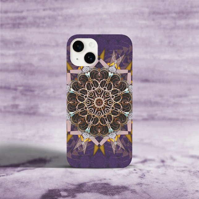Pillared Thread Tie-In Purpura iPhone 14 Case (Criador carregado)