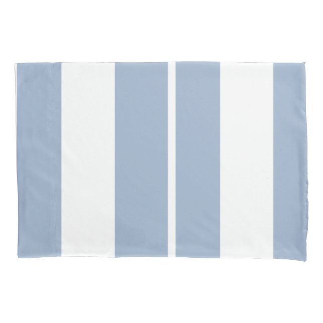 Pillow Case Stripe Square White and Blue (Frente)