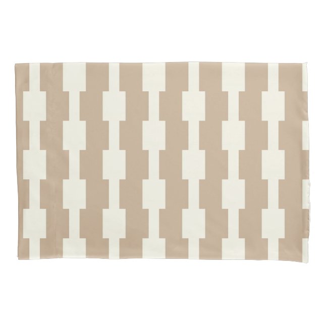 Pillow Case Stripe White and Beige (Frente)