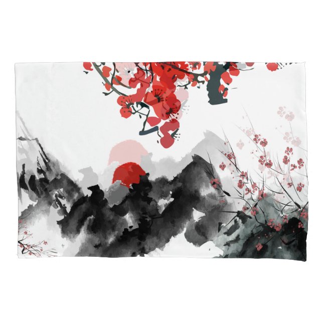 Pillowcase com paisagem japonesa (Frente)
