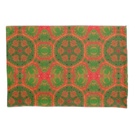 Pillowcase de Caleidoscópio Laranja e Verde