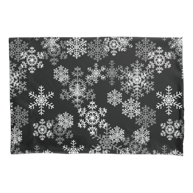 Pillowcase de flocos de neve de feriado (Frente)