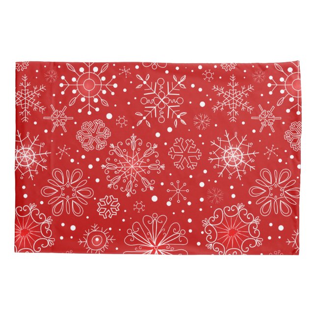 Pillowcase de flocos de neve de feriado (Verso)