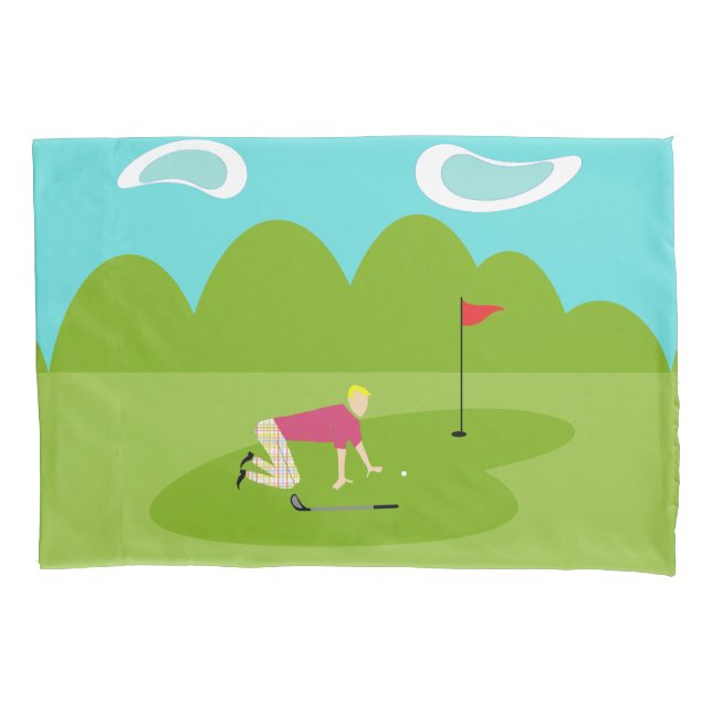 Pillowcase de Golfer Retro (Frente)