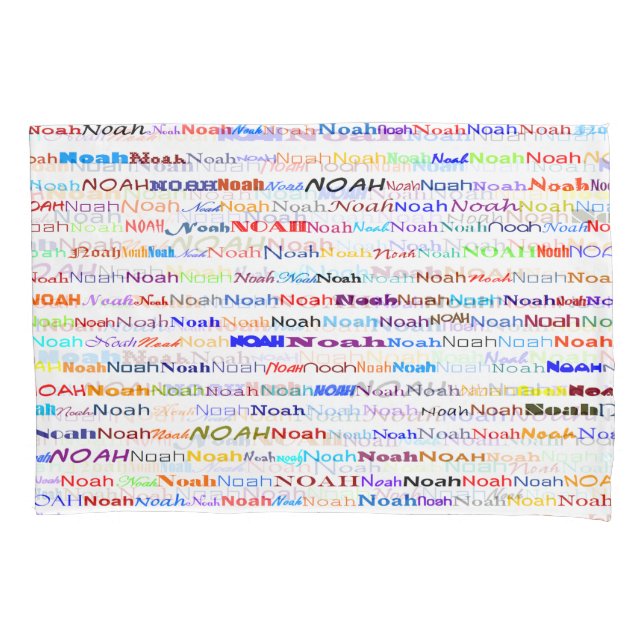 Pillowcase de Noah Design de texto II (Frente)