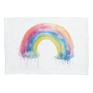 Pillowcase do arco-íris com Aquarela