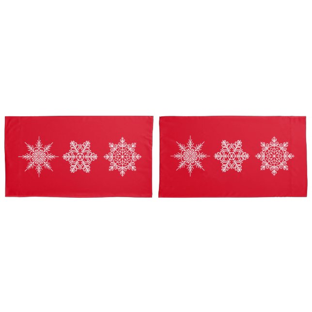 Pillowcase Set King Snowflakes (Frente - conjunto)