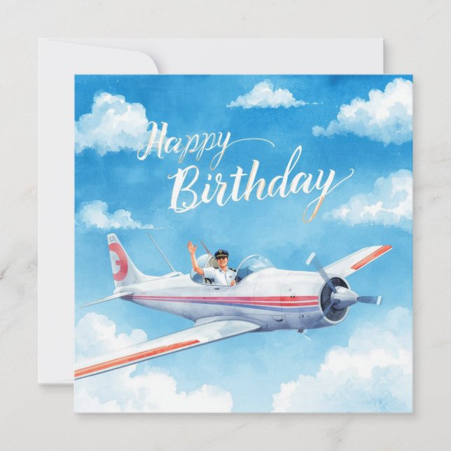 Piloto Feliz Aniversário no avião (Frente)