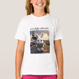 Piloto Fluffy Rabbit em T-Shirt Transportadora de