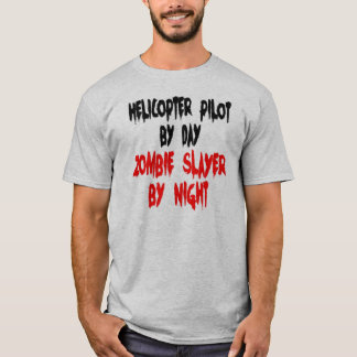 Piloto Helicóptero Zombie Slayer Piada T-Shirt