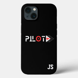 Piloto Tipografia e avião de jato,Monograma,Simple