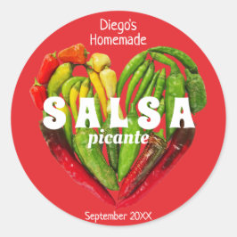 Pimentões quentes e picantes etiqueta de comida em