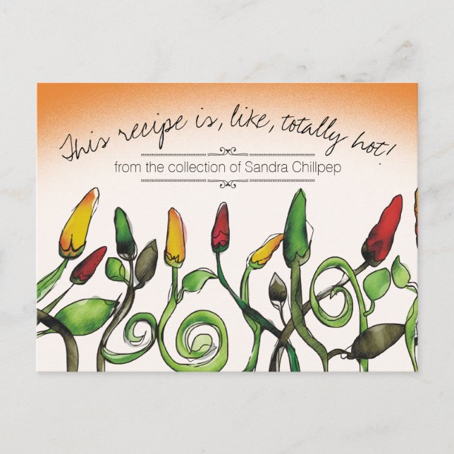 Pimentos infantis e pimentões Cartão de receita de (Frente)