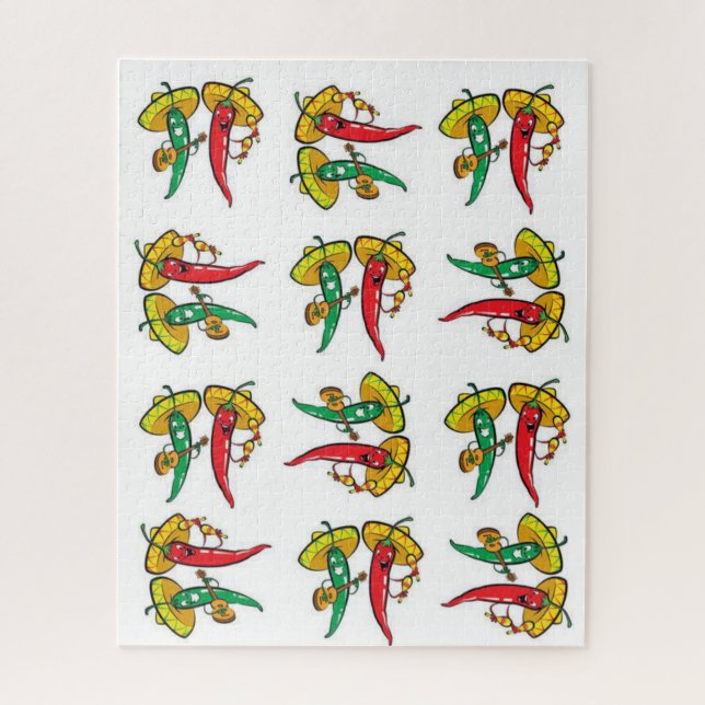 Pimentos vermelhos mexicanos quebra-cabeça (Vertical)