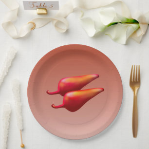 Pimentos vermelhos pratos de papel grandes