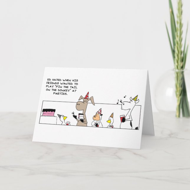 Pin Engraçado Cartão De Aniversário Da Cauda (Frente)