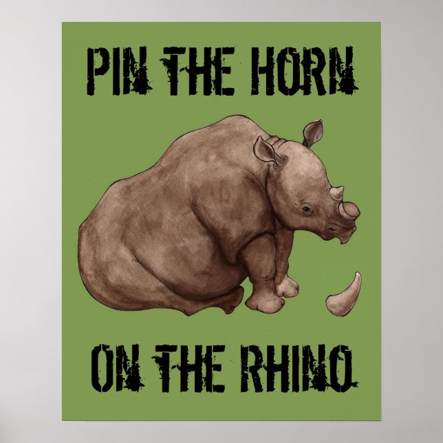 Pin the Horn on the Rhino Poster (Frente)