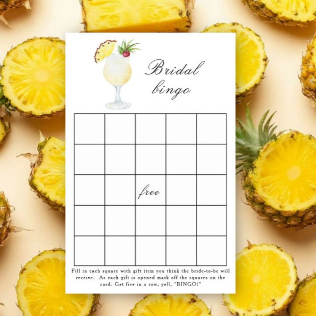 Pina Colada Cocktail - Bridal shower bingo game (Criador carregado)