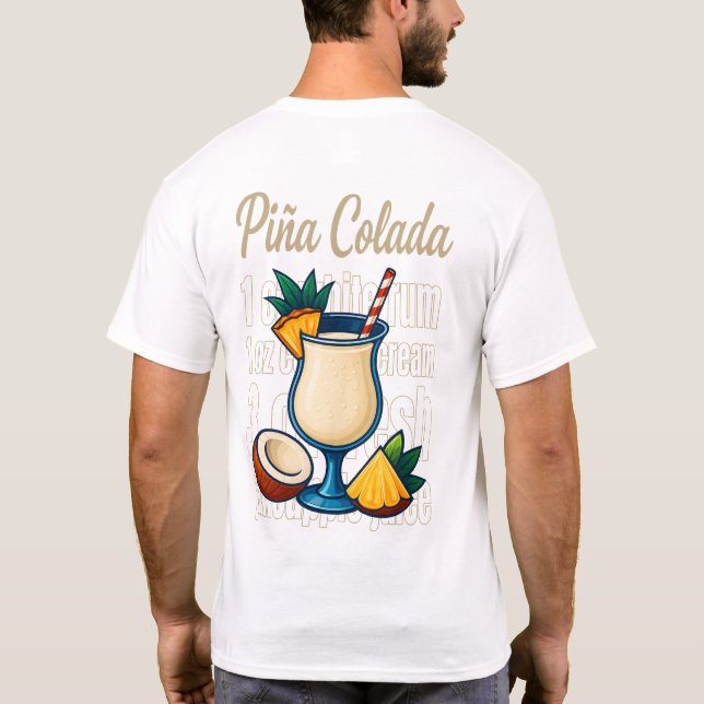 Piña Colada T-Shirt – Tropical Rum Cocktail (Verso)